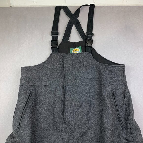 Vtg Cabelas Mens Wool Hunting Bibs 3XL Tall Gray Cargo Overalls Pants Dry Plus - Picture 6 of 15